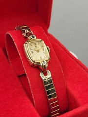 SWISS [N. MINT] 16mm OMEGA Gold Plated 17 JEWELS WORKING WIND UP WATCH Vintage