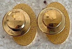 Vintage Pair of Q12 1998 Pin Back Gold Tone Enamel World Globe