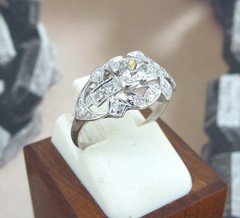 .45 ctw Diamonds Platinum Antique Ring Size 5