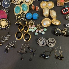 Vintage Costume Jewelry Earrings 80s 90s Y2K Pierced Clip Chunky Retro Lot 56x