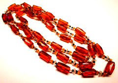 VINTAGE CZECH GLASS HUGE BEAD 56 IN LONG NECKLACE