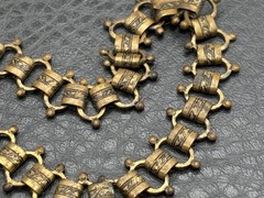 Vintage Victorian Revival Huge Acorn Pendant Necklace Book Chain 18” Unique!