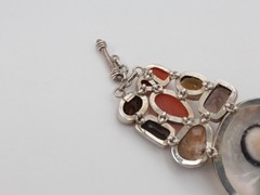 Vintage Sterling Silver Bracelet Natural stone MODERN ART