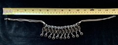 Vintage Silver and Black Onyx Choker Necklace 15 1/2”