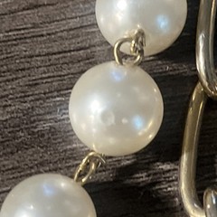 Vintage 36in Gold Tone Pre-Layered Double Strand Necklace Faux Pearls & Resin