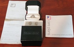 Modern Bride JCPenney 925 Sterling Silver Diamond Ring (Size 7) & Earrings Set