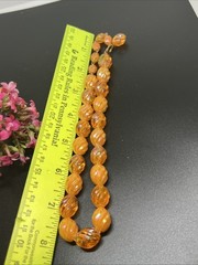 Vintage Orange Plastic Lucite Beaded 16” Necklace 6076