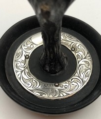Ring Tree Edwardian English Ebony & Sterling; Ca 1916 Hallmark- No Monogram