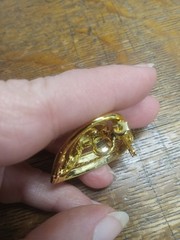 Vintage Triple Heart Brooch Pendant Gold Tone Love Pin Signed Gerry’s