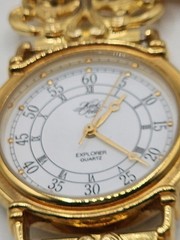 Vintage RARE Signed Kirks Folly Goldtone Blushing Heart Watch 1994 7.5″