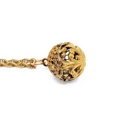Vintage Marathon Co 12K Gold Filled 24″ Filigree Orb Pendant Necklace