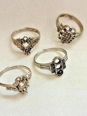 20 Unique delicate antique ring mountings sterling silver
