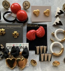Vintage Jewelry Lot Of 20 Pairs (40 Pcs) Earrings Monet Christina KC