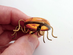 Vintage Soviet spider brooch. Amber-honey color. Made in the USSR.