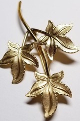 Van Dell 1/20 12k Gold Filled 3 Leaf Autumn Fall Spray Pin