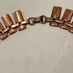 Vtg Renoir Copper Brutalist Fringe Collar Necklace Mid Century Modern MCM 15.5″