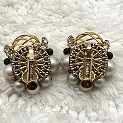 Vintage Vendome Jewelry Set Faux Pearl Gold Tone Cage RARE Signed