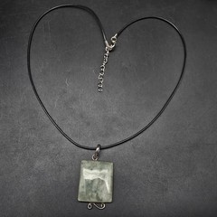 Sterling Silver Prehnite Gemstone Necklace 925