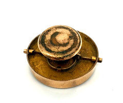 VTG Large Agate Double Push Pin Cufflink Button Gold Tone Pat. Nov 16, 1875