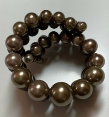 Vintage Taupe Brown Stretchy Bracelet One Size Fits All