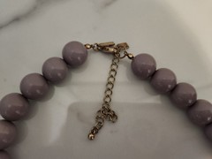 Vintage Elegant Costume Statement Necklace Purple W/ Gold Tones MISSING 1 JEWEL