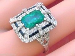 1Ct Green Emerald Cut Engagement Wedding Ring In Solid 925 Sterling Silver