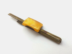 Soviet Vintage Tie clip Baltic Amber. USSR