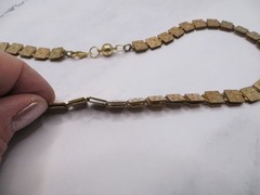 Antique 12k Yellow Gold Silver Book Sandwich Reversible Chain 18″ Necklace #110