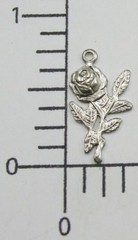 29954 4 Pc Matte Silver Oxidized Rose Flower Charm Finding
