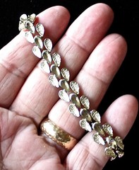 Vintage Coro Silver Tone Bracelet Tiny Leaf Links 7″
