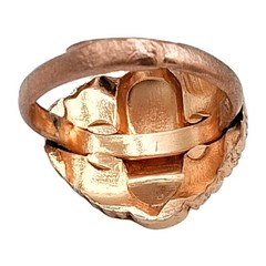 Vtg Hong Kong Copper Tone Lion Head Ring Adjustable Sz 7 Figuraln Zodiac Leo