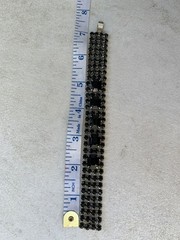 Estate Vintage 1960s Rare Wide Black Jet Rhinestone Vintage Bracelet
