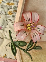 Large Vintage LISNER Enamel Tiger Lily Flower Brooch 1950’s Designer Signed
