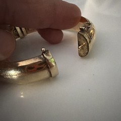 VTG Vermeil 925 HINGED BRACELET HEAVY GOLD PLATED MADE IN ITALY “small Cut!!!”