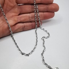 925 Sterling Silver Vintage Unusual Anchor Chain Necklace Thin Link Men’s