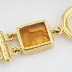 Elizabeth Locke 7 Station Rectangular Venetian Glass in 19k Yellow Gold