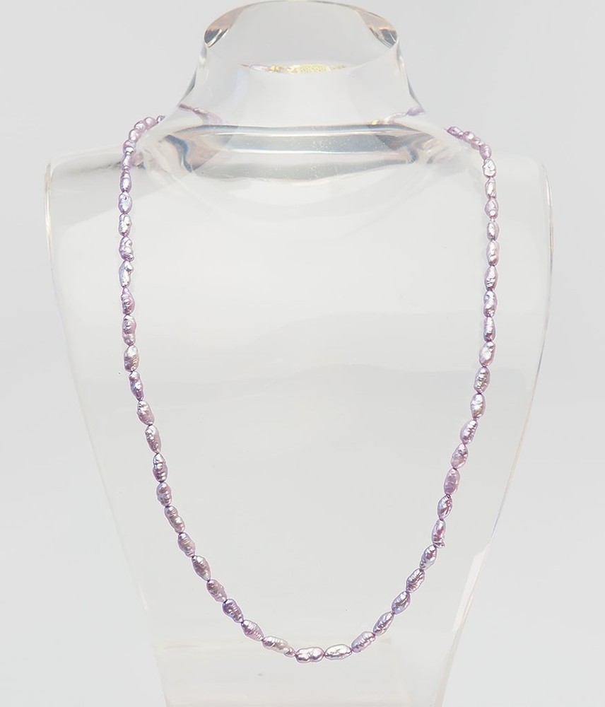 Beautiful 14k yellow gold clasp purple lavender fresh water pearl necklace
