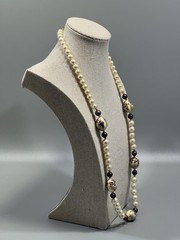 Vintage Japan Faux Pearl Lilac Necklace 28″ Long