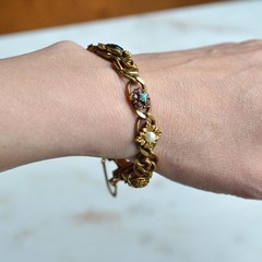 Vintage Signed Goldette N.Y. Victorian Revival Slide Bracelet