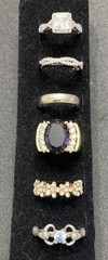 ✨Lot Of 6 Vintage To Now Beautiful Gemstone Estate Rings, All Size 9✨