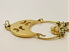 Vintage MONET Charm Holder Gold Tone Pendant w/ Air Plane Charm Retro 70’s 80’s