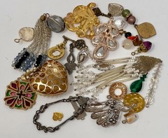 Lot Vtg & Modern Victorian Art Deco Style Pendants Findings Jewelry Craft A2