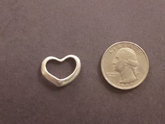 Vintage Sterling Silver Open Heart Pendant .75 in
