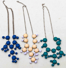 Vtg to Now Lot of 3 Bubble Necklaces – Blue, Green, Yellow / White