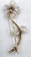 Vintage American Natural Freshwater Pearl and Diamond Brooch 14K