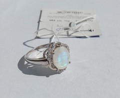 Vintage Ring rainbow adularia stone Sterling Silver 925 Women’s Jewelry size 9