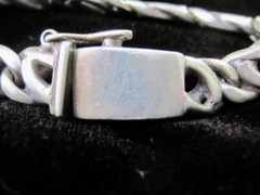 VTG STERLING SILVER CHAIN 8.25 in MELESIO RODRIGUEZ TR-114 56 gms TAXCO MEXICO