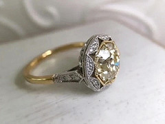 4.8Ct Vintage Art Deco Old European Cut Lab Created Diamond 14K Gold Finish Ring
