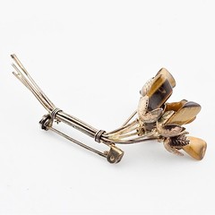 Vintage Tiger’s Eye Polished Chips Bouquet Pin