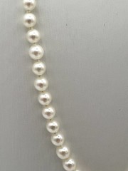 Vtg 18-1/4” Japanese Graduated Cultured Akoya Pearl Necklace 7.1-3.4mm 14k Clasp